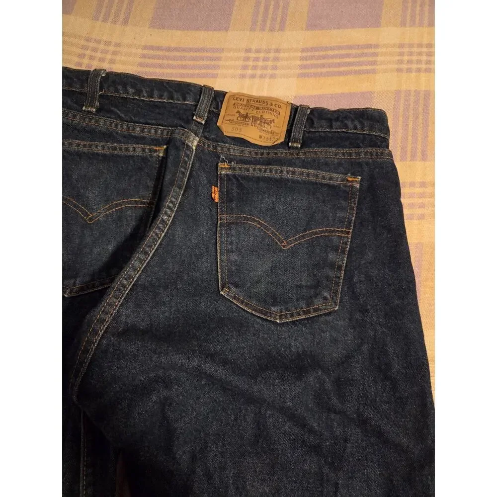 Vintage Levis 505 Orange Tab Jeans Mens 36x32 Fit 35x31 USA 80s 90s 40505-0215